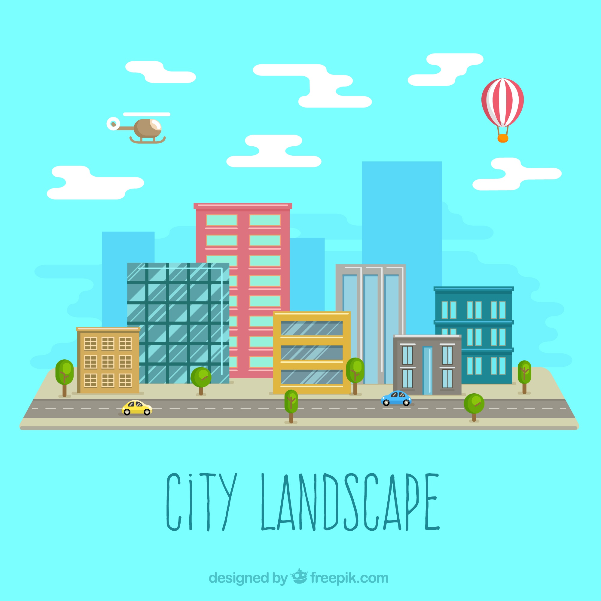 Free: City landscape in flat design - nohat.cc