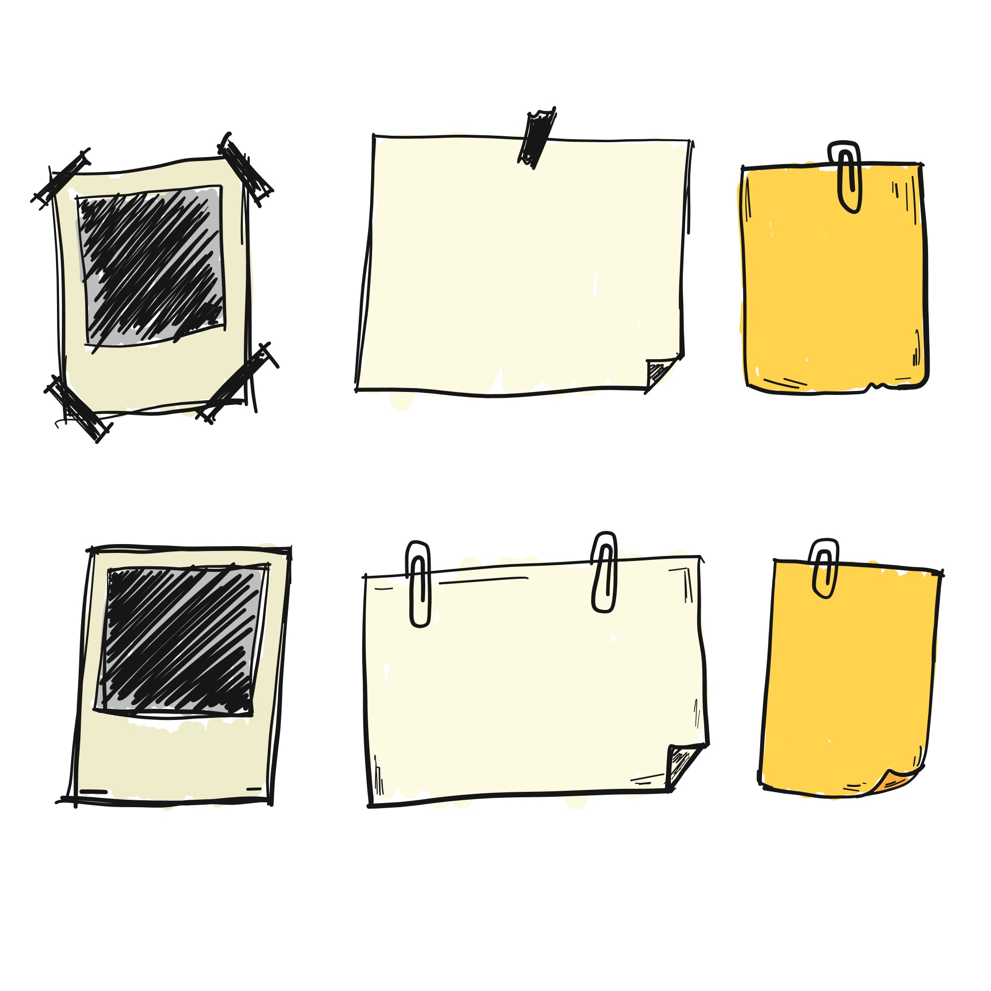 Free: Doodle note paper vectors - nohat.cc