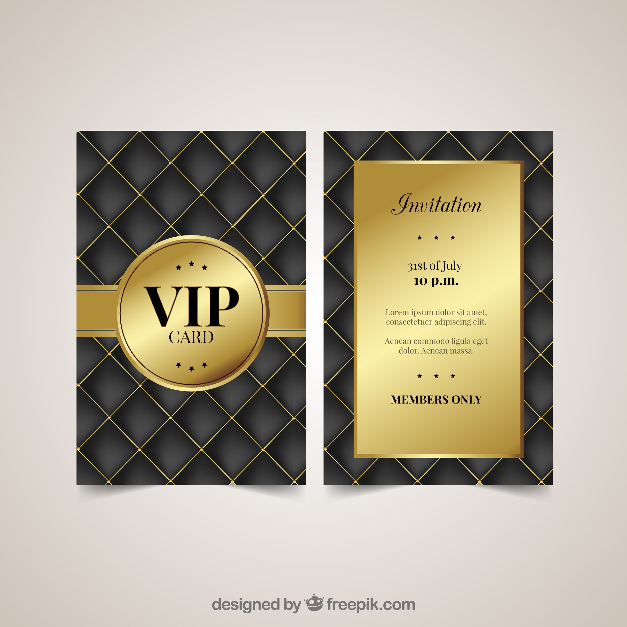Free: Elegant and classic golden vip cards - nohat.cc