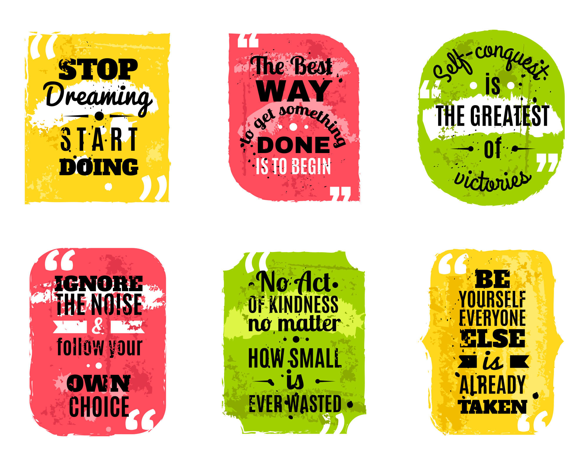 Free: Famous quotes colored textured icons set - nohat.cc