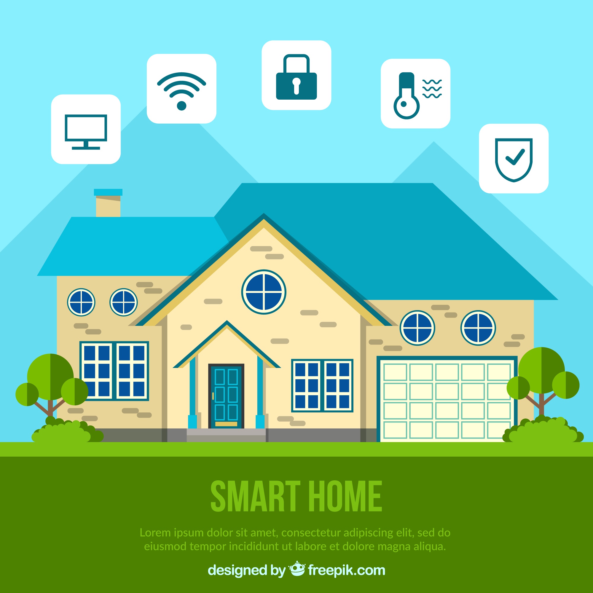 Free: Smart home in flat style - nohat.cc
