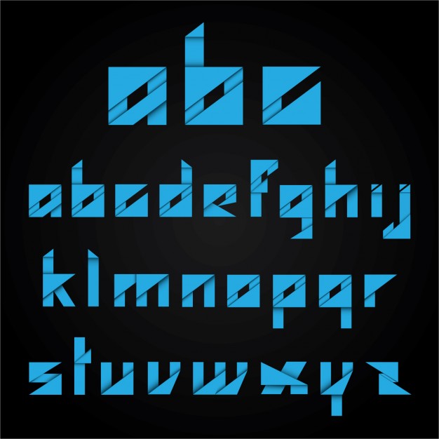 Alphate Shape Free: Blue abstract shape alphabet - nohat.cc