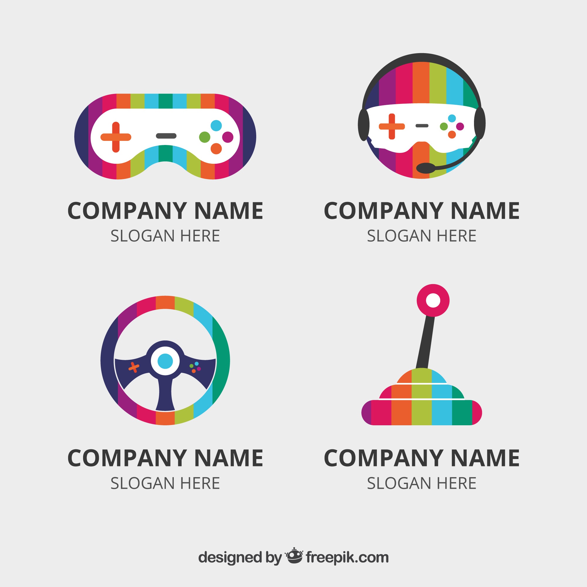 Computer Game Simple Logo Free: Gaming logo collection with flat design - nohat.cc