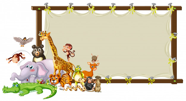 Free: Border template design with cute animals Free Vector - nohat.cc