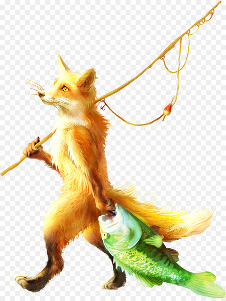 Free: Clip art - Fishing fox - nohat.cc