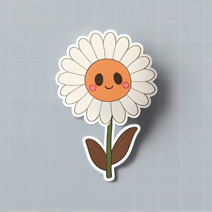 Free: A die cut sticker of daisy flower on gray background, generated ...