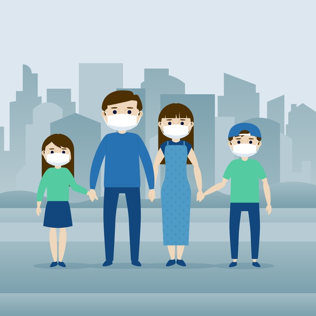 Free: People wearing medical masks Free Vector - nohat.cc
