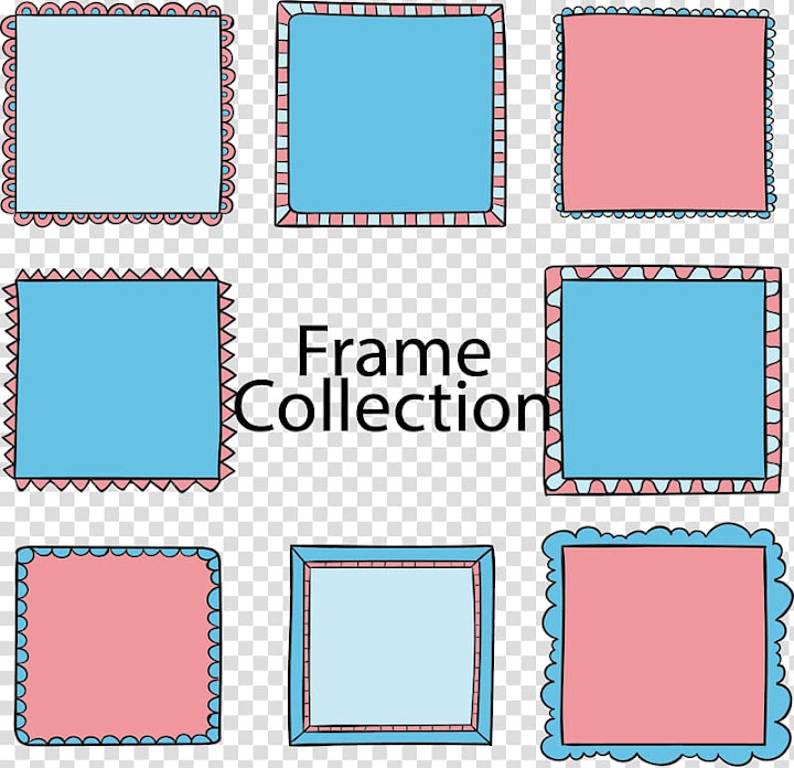 Free: ArtWorks, Color hand-painted square frame transparent background ...