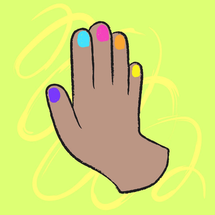 Free: Colorful hand palm doodle, colorful | Free Vector Illustration ...