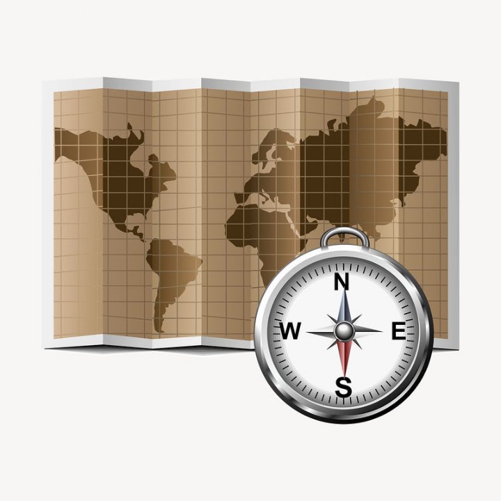 Free: Map, compass clipart, illustration psd. | Free PSD - rawpixel ...