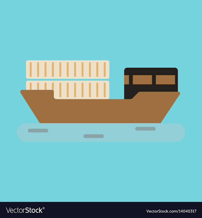 Free: Icon in flat design ship with containers vector image - nohat.cc