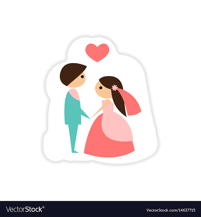 Free: Paper sticker on white background groom on knees vector image ...