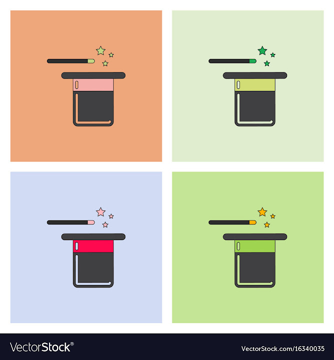 Free: Magic hat with magic wand collection vector image - nohat.cc