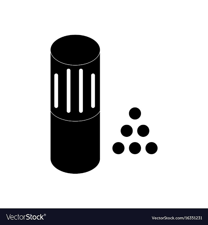 Free: Black icon on white background shotgun bullet vector image - nohat.cc