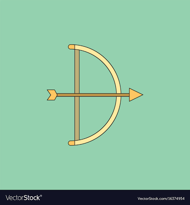 Free: Bow and arrow icon in flat style vector image - nohat.cc