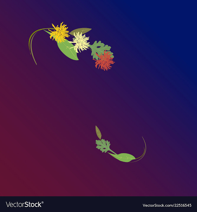 Free: Floral composition with flowers and leaves vector image - nohat.cc