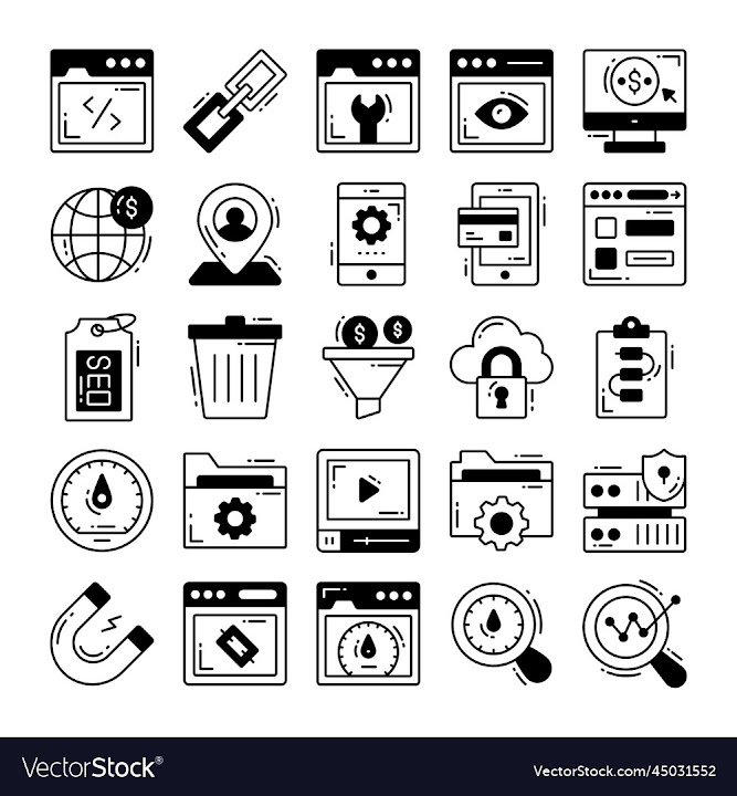 Free: set of seo icons for web design development seo - nohat.cc