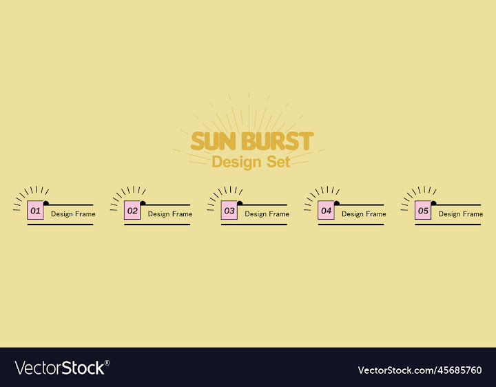 Free: sunburst design set simple heading frame set - nohat.cc