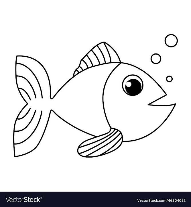 Free: fish cartoon coloring page for kids - nohat.cc