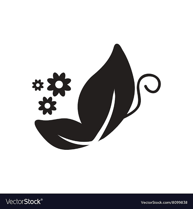 Free: Flat icon in black and white butterfly vector image - nohat.cc