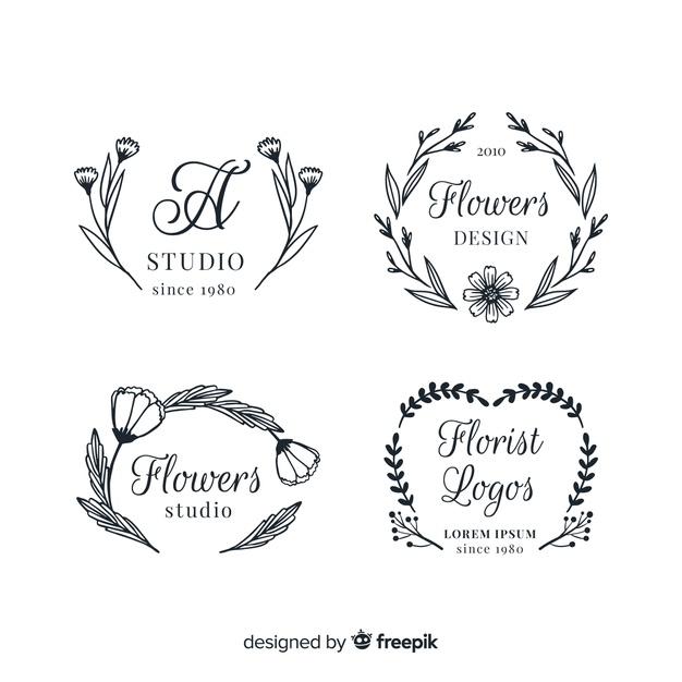 Free: Wedding florist logo templates collection Free Vector - nohat.cc