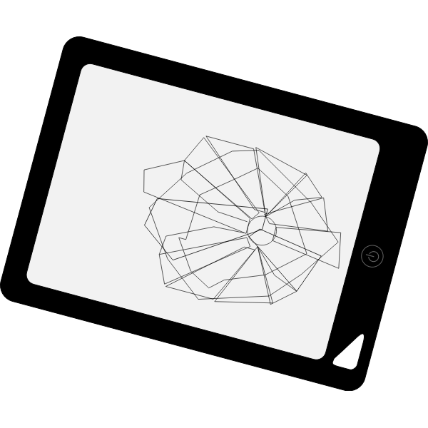 Free: SVG Broken tablet in black and white - nohat.cc