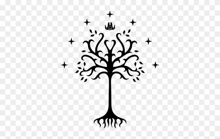 Free: Clipart Black And White Tree - Tree Of Gondor Png - nohat.cc