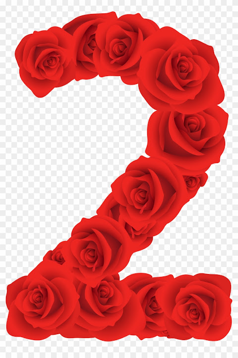 Free: Red Roses Number Two Png Clipart Image - Rose Numbers Png - nohat.cc