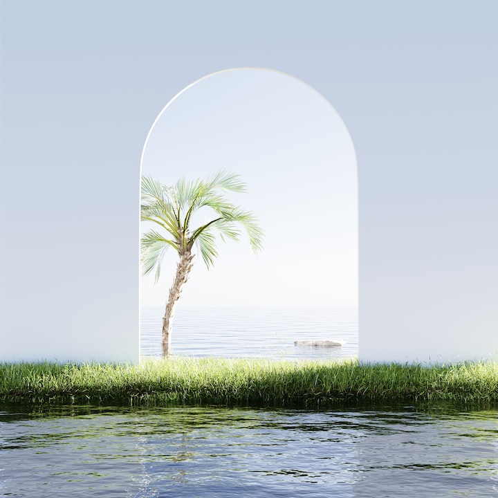 Free: a palm tree sitting on top of a lush green field - nohat.cc